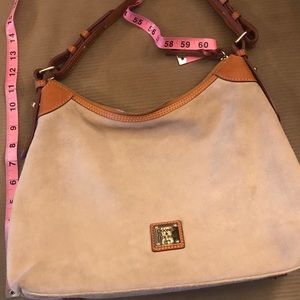Dooney and Bourke Cream Suede Hobo